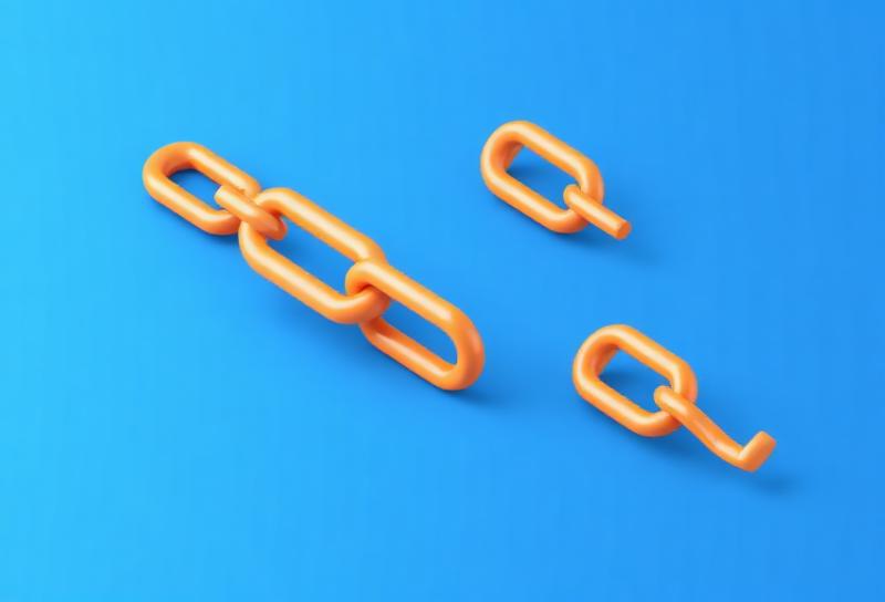 Chain links representing backlink connections between websites
